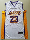 Men's Los Angeles Lakers LeBron James NBA White Swingman Jersey