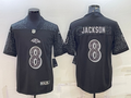 Men's Baltimore Ravens Lamar Jackson Black RFLCTV Limited Jersey