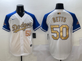 Men's Los Angeles Dodgers Mookie Betts White 2025 Gold Collection Player Jersey