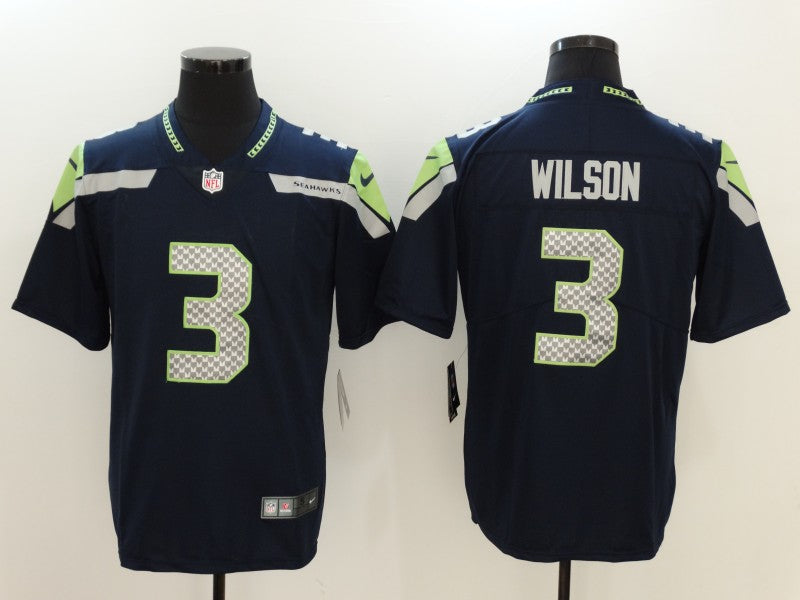 Men's Seattle Seahawks Russell Wilson Navy Game Jersey