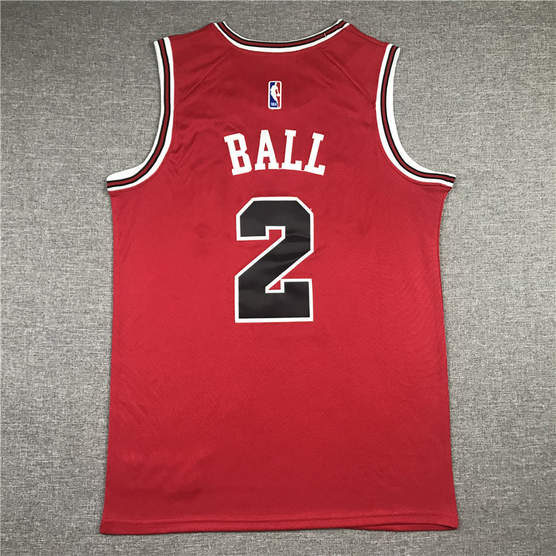 Men's Chicago Bulls Lonzo Ball Red Fast Break Replica Player Jersey