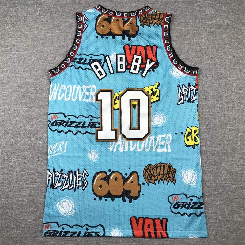Men's Memphis Grizzlies Mike Bibby Blue Swingman Player Jersey - Graffiti Edition