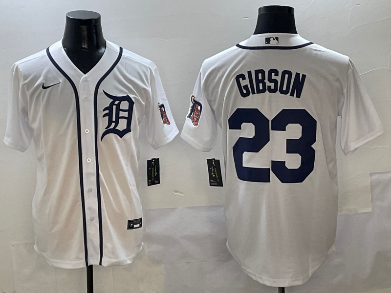 Men's Detroit Tigers Kirk Gibson White Home Replica Player Jersey