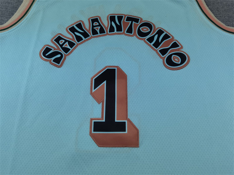 Men's San Antonio Spurs Victor Wembanyama Light Blue 2024/25 Swingman Player Jersey - City Edition
