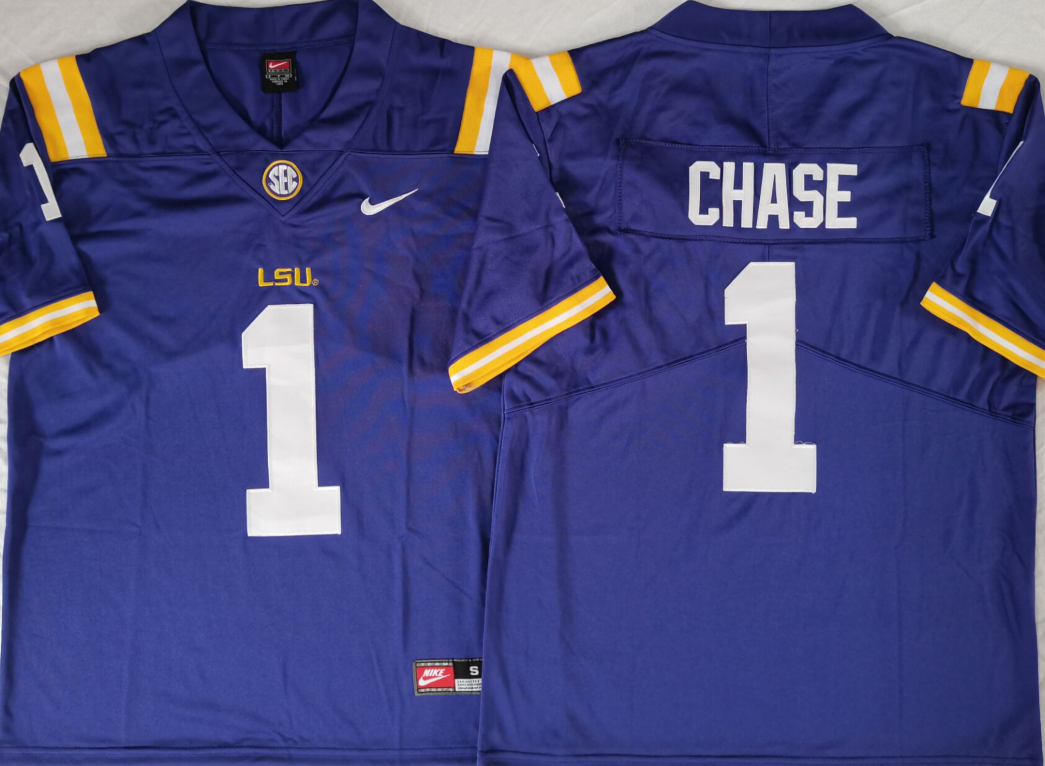 Men's LSU Tigers Ja'Marr Chase Purple Game Jersey