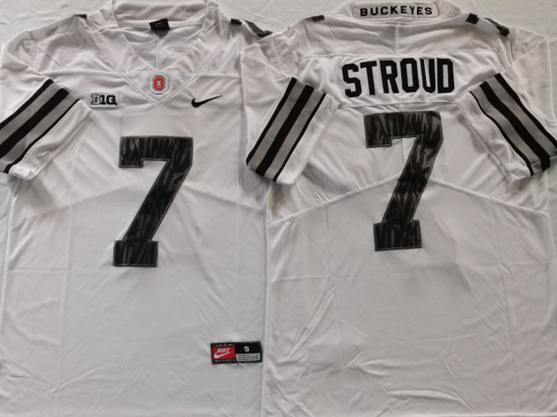 Men's Ohio State Buckeyes C.J. Stroud White Player Game Jersey