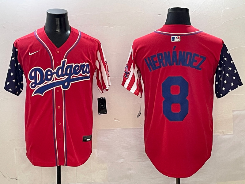 Men's Los Angeles Dodgers Enrique Hernandez Red Replica Player Jersey