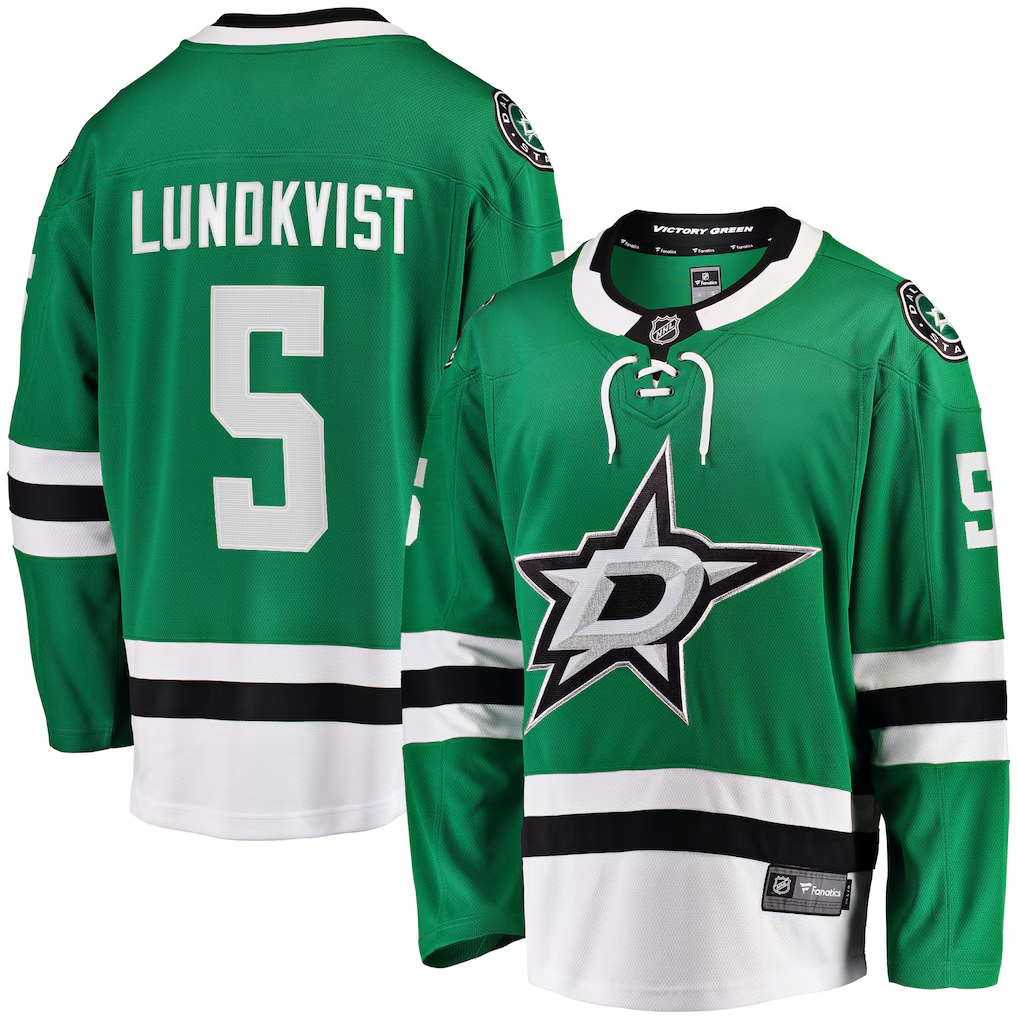 Men's Dallas Stars Nils Lundkvist Fanatics Kelly Green Home Breakaway Player Jersey