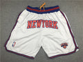 Men's New York Knicks White Basketball Shorts