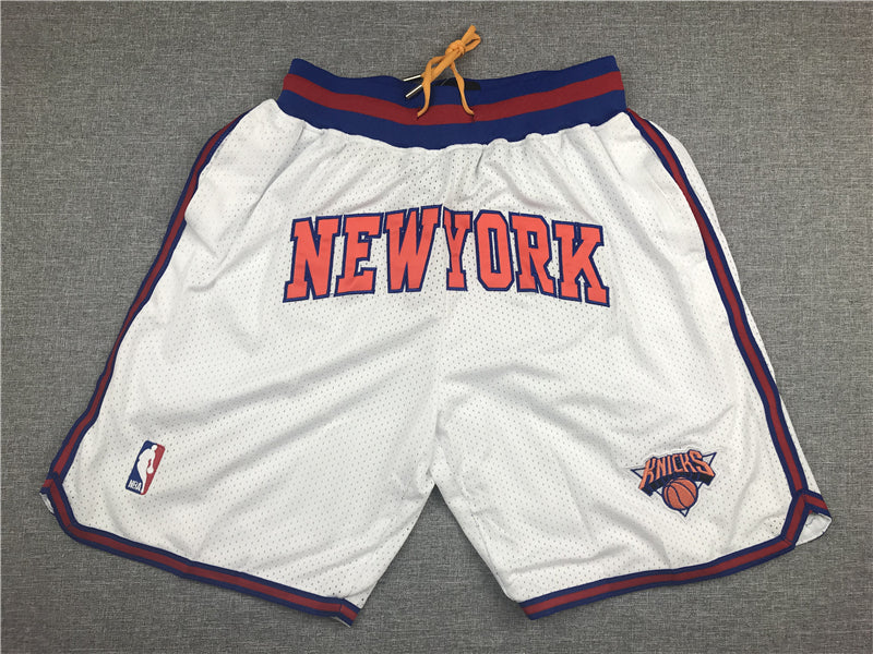 Men's New York Knicks White Basketball Shorts