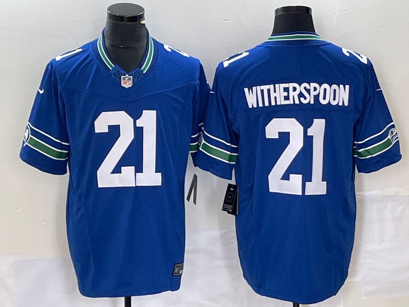 Men's Seattle Seahawks Devon Witherspoon Royal Throwback Legend Player Jersey
