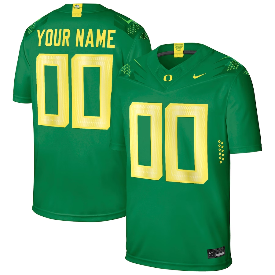 Men's Oregon Ducks Green Custom Player Game Jersey