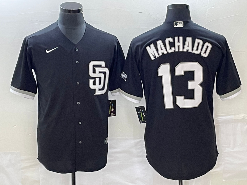 Men's San Diego Padres Manny Machado Black Replica Player Jersey