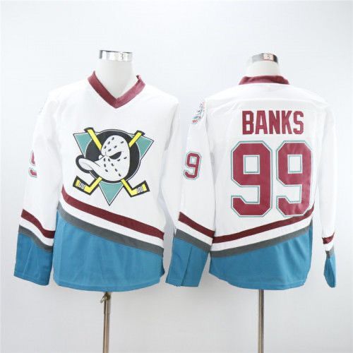Men's Anaheim Ducks Adam Banks White Breakaway Player Jersey