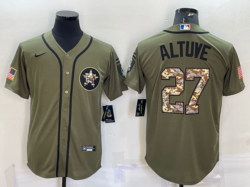 Men's Houston Astros Jose Altuve Army Green Player Jersey
