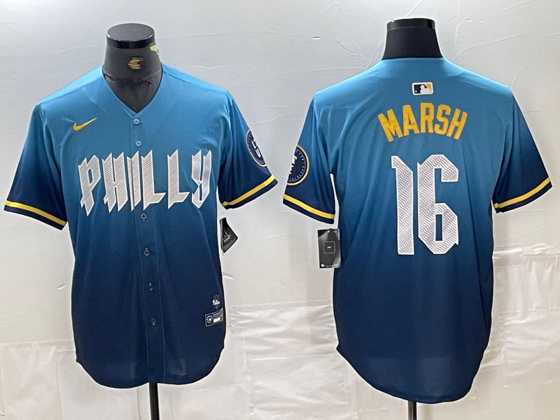 Men's Philadelphia Phillies Brandon Marsh Blue 2024 City Connect Limited Player Jersey