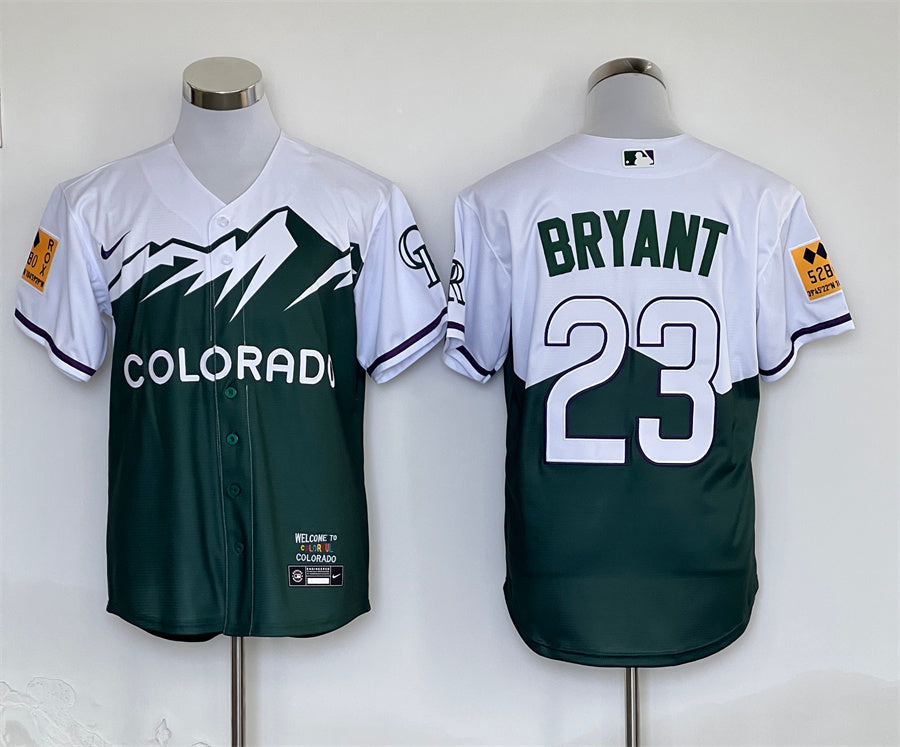 Men's Colorado Rockies Kris Bryant Green City Connect Replica Player Jersey