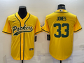 Men's Green Bay Packers Aaron Jones Gold Inverted Team Game Jersey Joint Edition