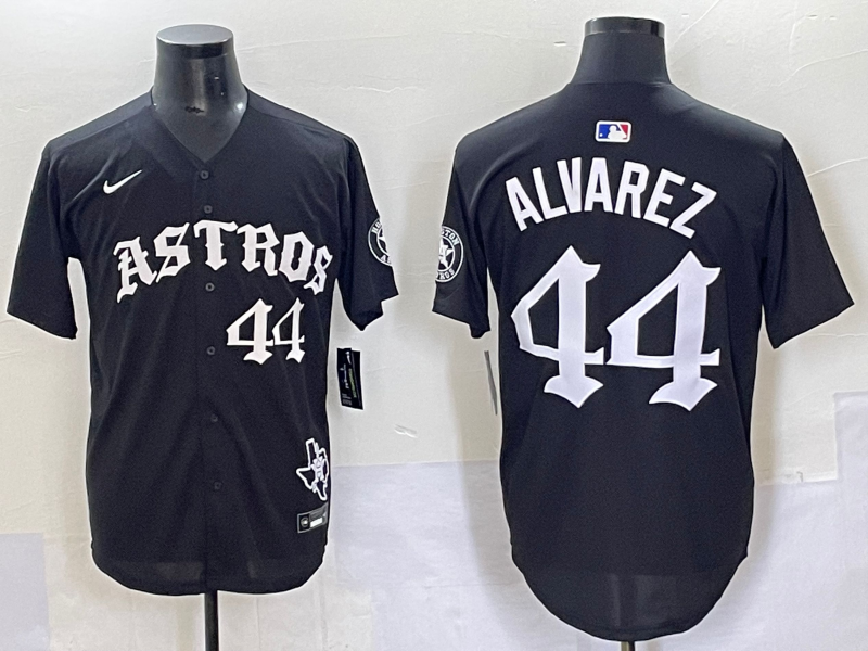 Men's Houston Astros Yordan Alvarez Black Game Player Jersey