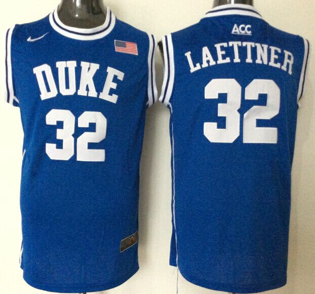 Men's Duke Blue Devils Christian Laettner Blue Player Game Jersey
