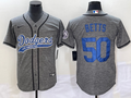 Men's Los Angeles Dodgers Mookie Betts Gray Game Jersey Joint Edition