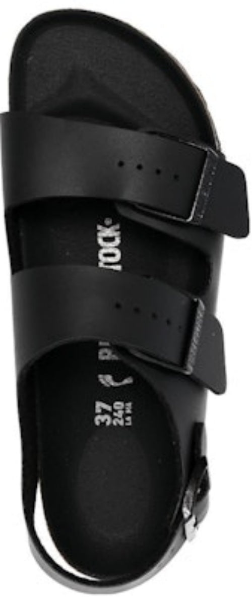 Birkenstock Arizona 1024998 Black Soft Footbed Leather Fashion Slippers