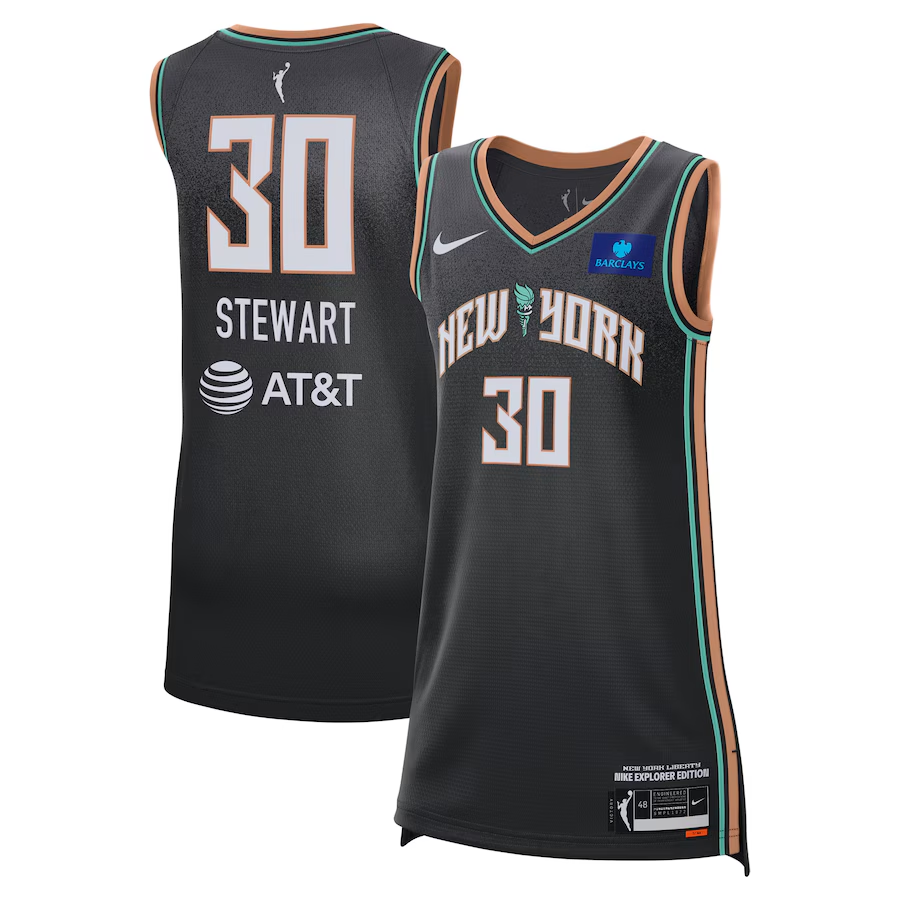 Men's New York Liberty Breanna Stewart Black Explorer Edition Player Jersey