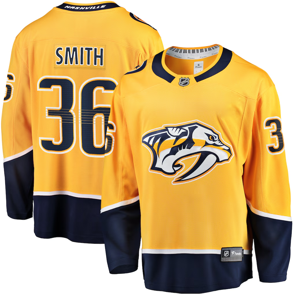 Men's Nashville Predators Cole Smith Fanatics Gold Breakaway Player Jersey