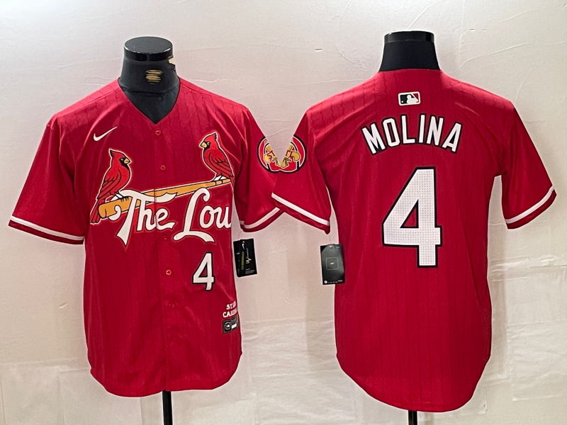 Men's St. Louis Cardinals Yadier Molina Red 2024 City Connect Limited Player Jersey