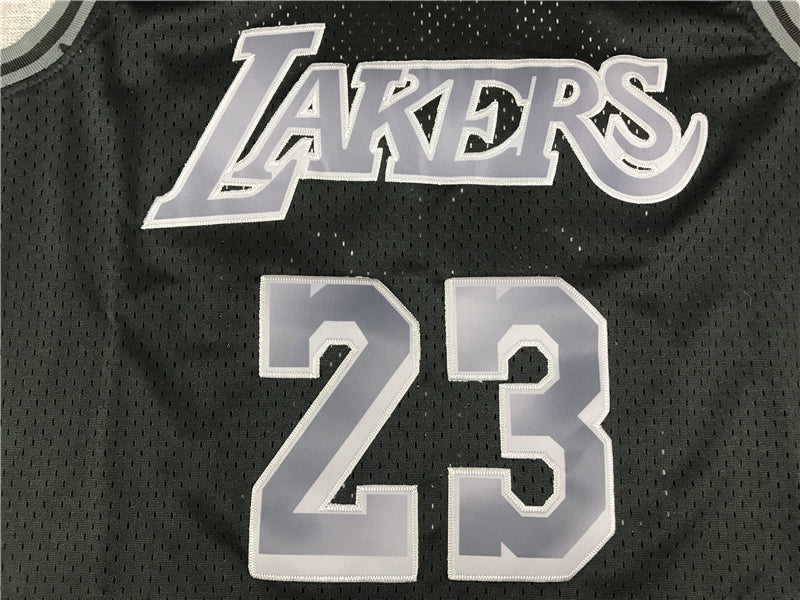 Men's Los Angeles Lakers LeBron James Black Hardwood Classics Swingman Jersey
