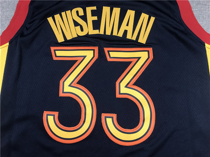 Men's Golden State Warriors James Wiseman Navy Hardwood Classics Jersey