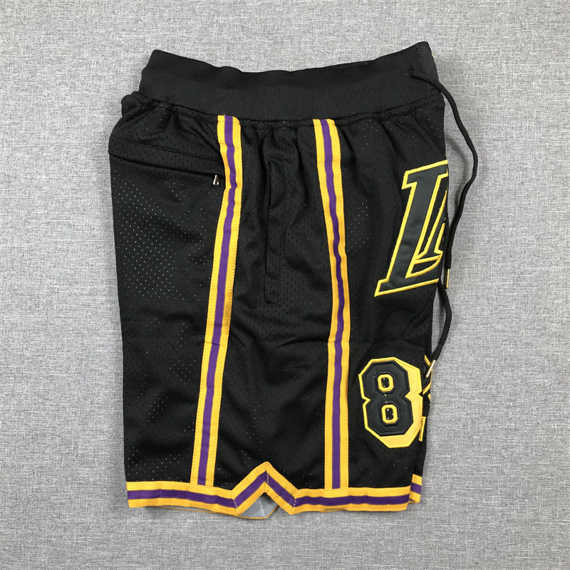 Men's Los Angeles Lakers -24 Black Pocket Shorts