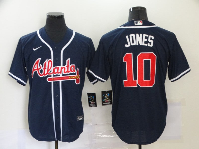 Men's Atlanta Braves Chipper Jones Navy Replica Jersey