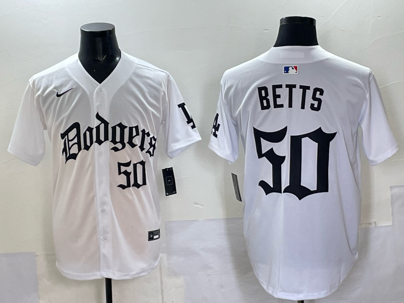 Men's Los Angeles Dodgers Mookie Betts White Alternate Player Jersey