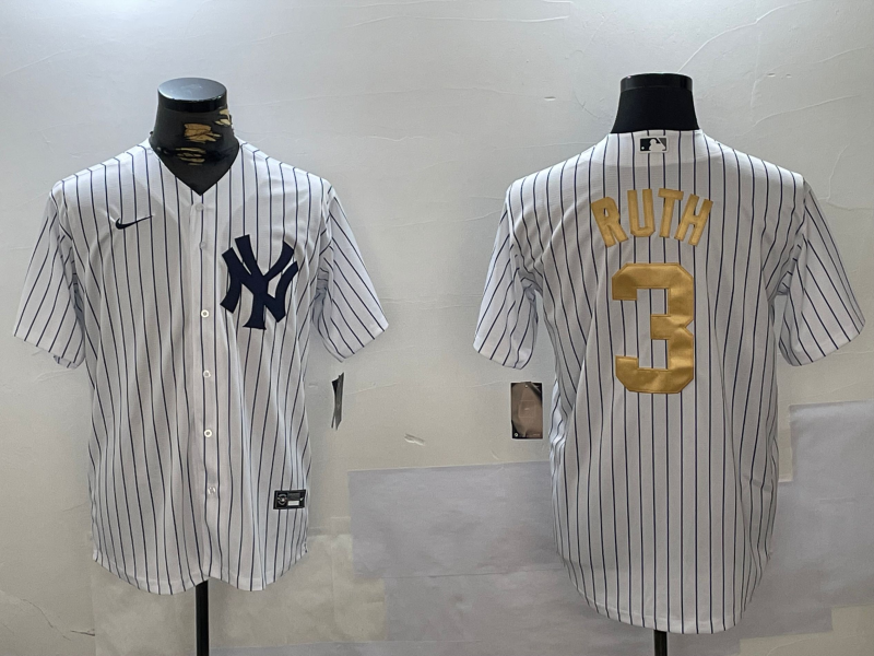 Men's New York Yankees Babe Ruth White Team Game Jersey