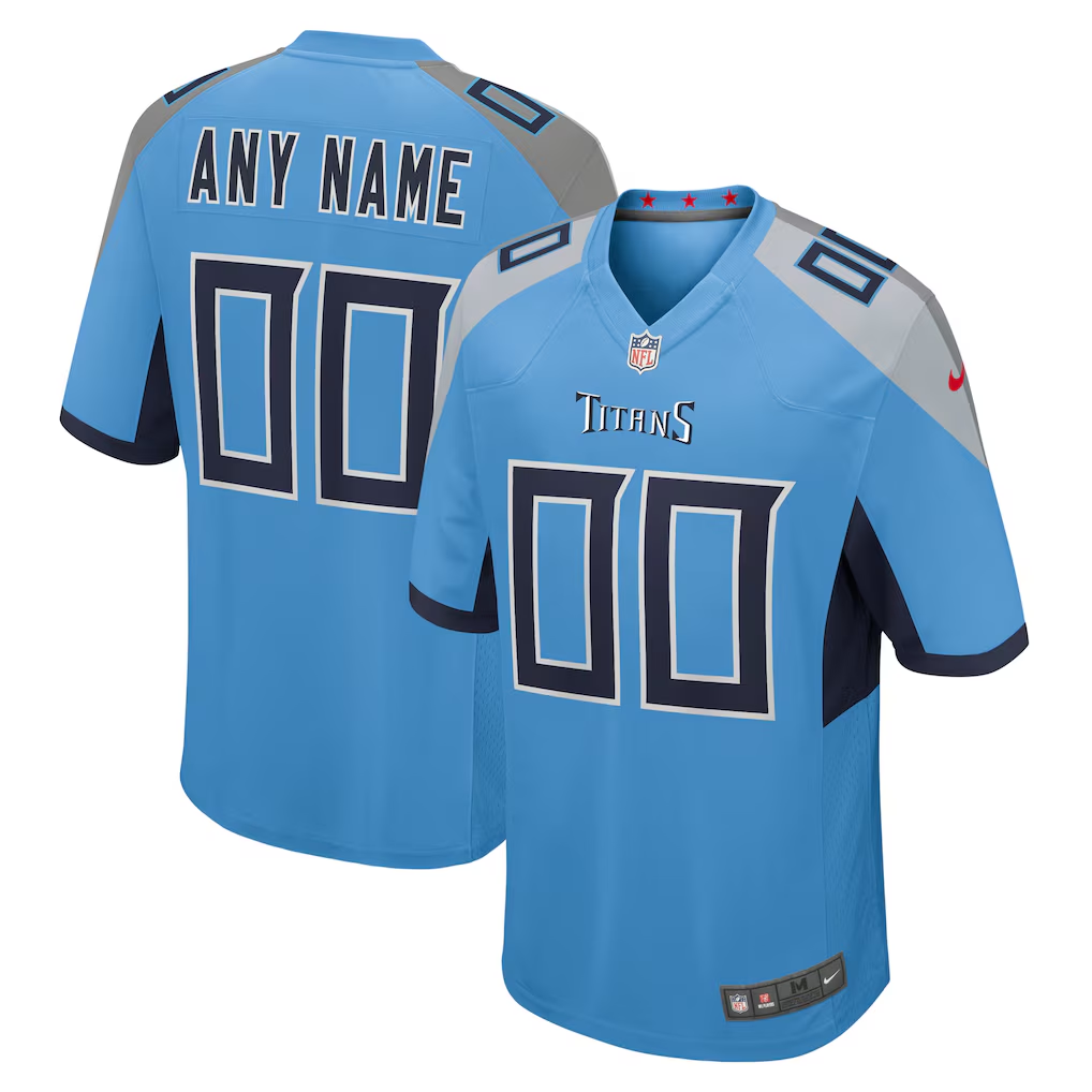 Men's Tennessee Titans Light Blue Alternate Custom Game Jersey
