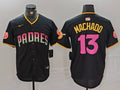Men's San Diego Padres Manny Machado Black Player Jersey Joint Edition