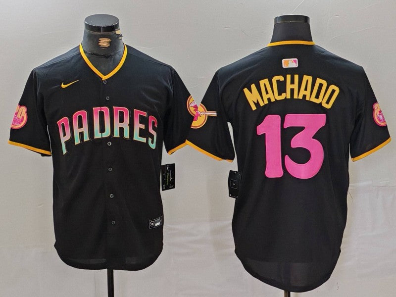 Men's San Diego Padres Manny Machado Black Player Jersey Joint Edition