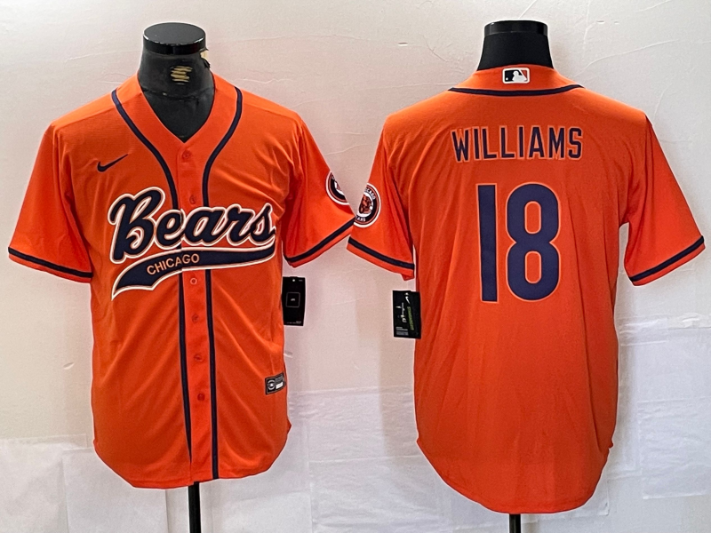 Men's Chicago Bears Caleb Williams Orange Game Jersey