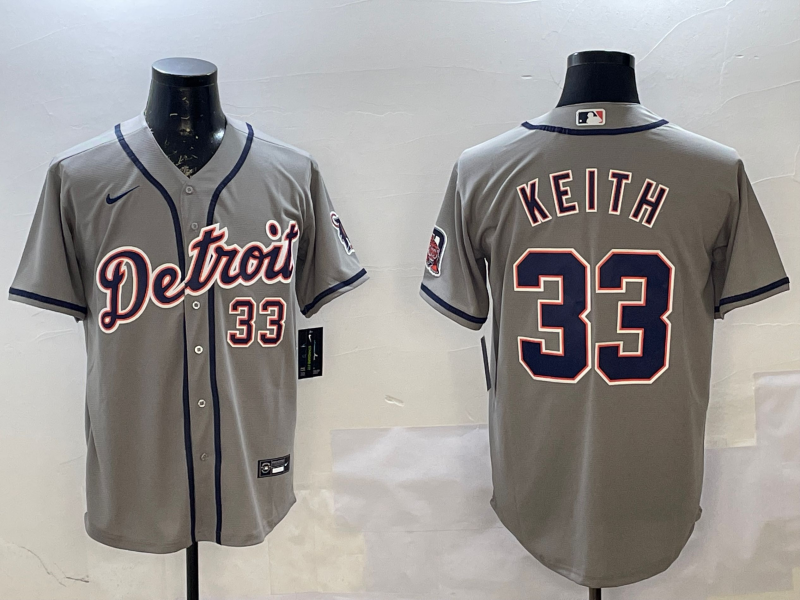 Men's Detroit Tigers Colt Keith Gray Road Limited Player Jersey