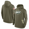 Men's New York Jets Olive 2022 Salute to Service Therma Performance Pullover Hoodie