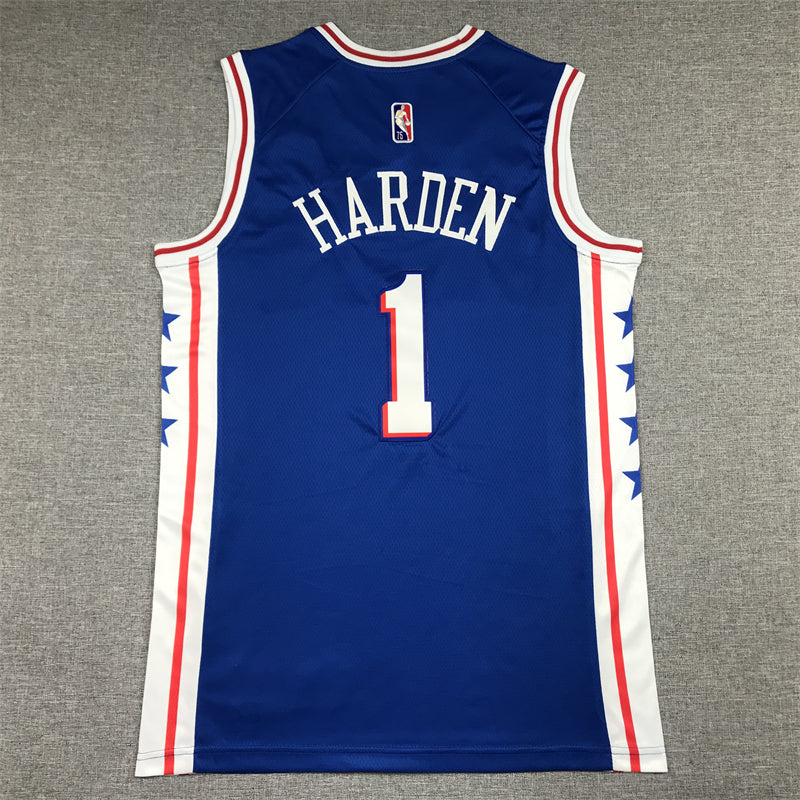 Men's Philadelphia 76ers James Harden Blue 2021/22 Fast Break Replica Jersey