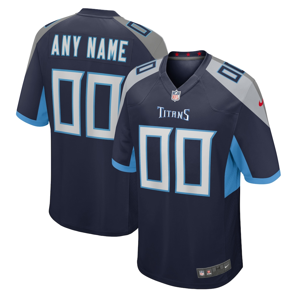 Men's Tennessee Titans Navy Custom Game Jersey