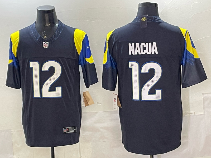 Men's Los Angeles Rams Puka Nacua Midnight Blue 2025 Rivalries Collection Game Jersey