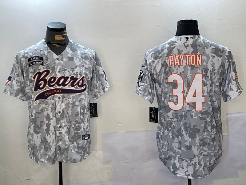 Men's Chicago Bears Walter Payton Arctic Camo 2024 Salute to Service Player Jersey