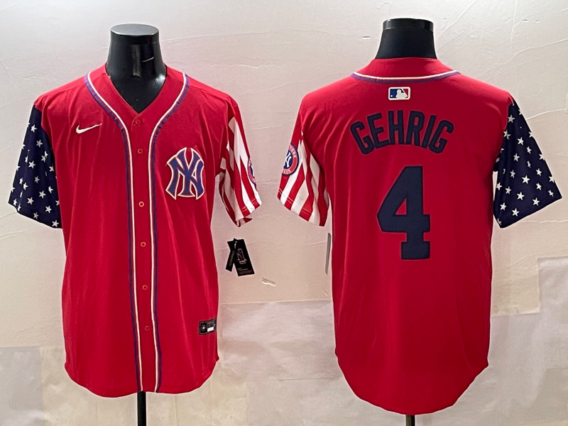 Men's New York Yankees Lou Gehrig Red Limited Player Jersey