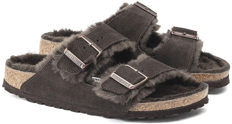 Birkenstock Arizona Shearling Suede Leather 1020566 Mocca Sandals