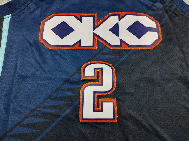 Men's Oklahoma City Thunder Shai Gilgeous-Alexander Navy 2025/26 Swingman Jersey - City Edition