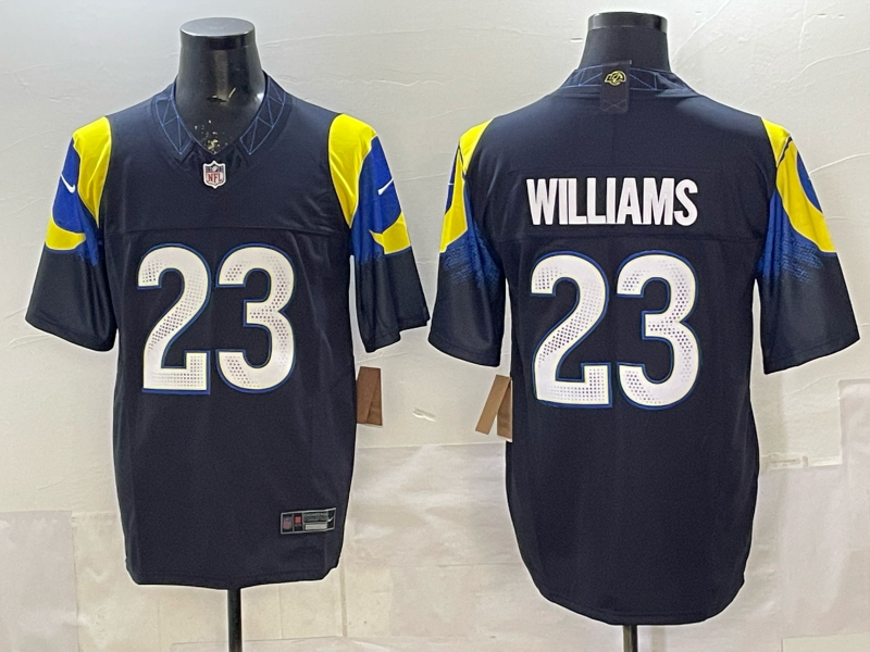 Men's Los Angeles Rams Kyren Williams Midnight Blue 2025 Rivalries Collection Game Jersey