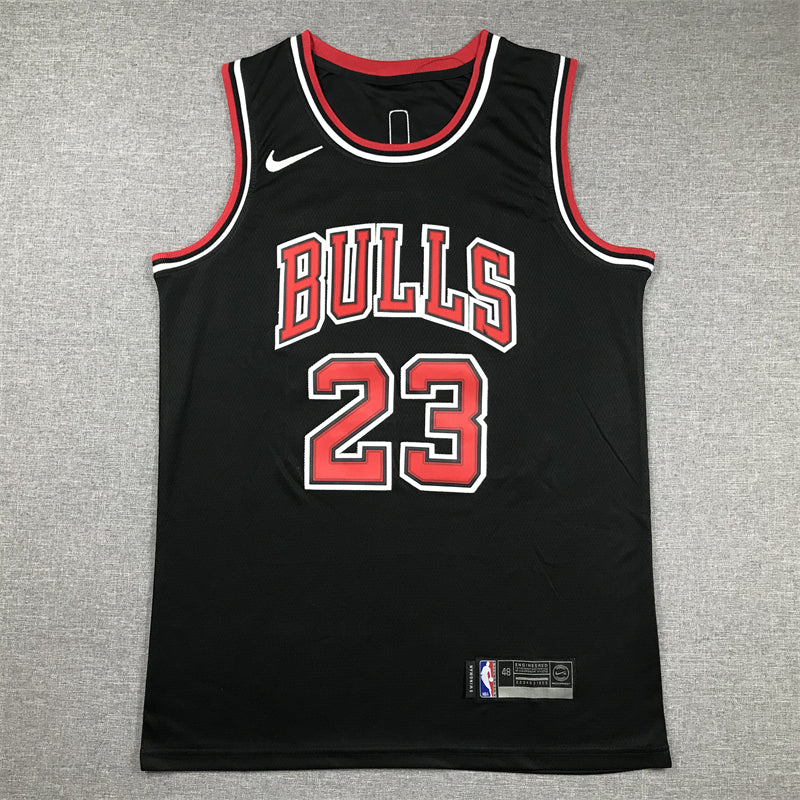 Men's Chicago Bulls Michael Jordan Black Authentic Player Jersey